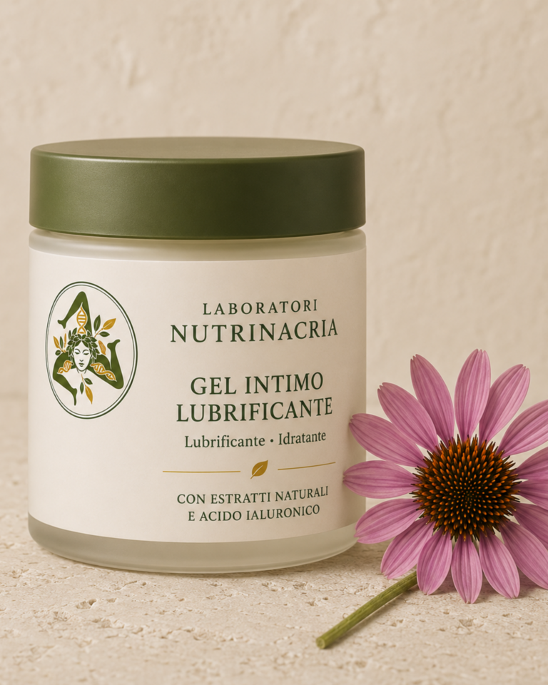 Confezione del Gel Intimo Lubrificante su un blocco di travertino